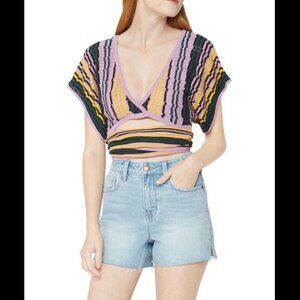 NWT BCBGeneration Crochet Wrap Knit Top